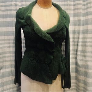 Anthropologie..Moth Cardigan..Emerald Green...